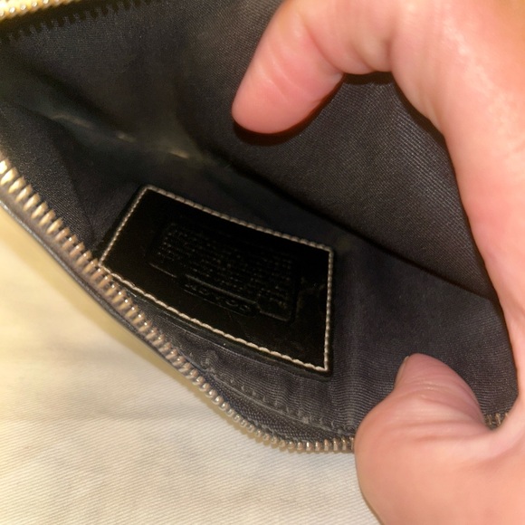 Coach Slim Black Signature Canvas & Leather Envelope Zipper Pouch/Clutch - Picture 6 of 9